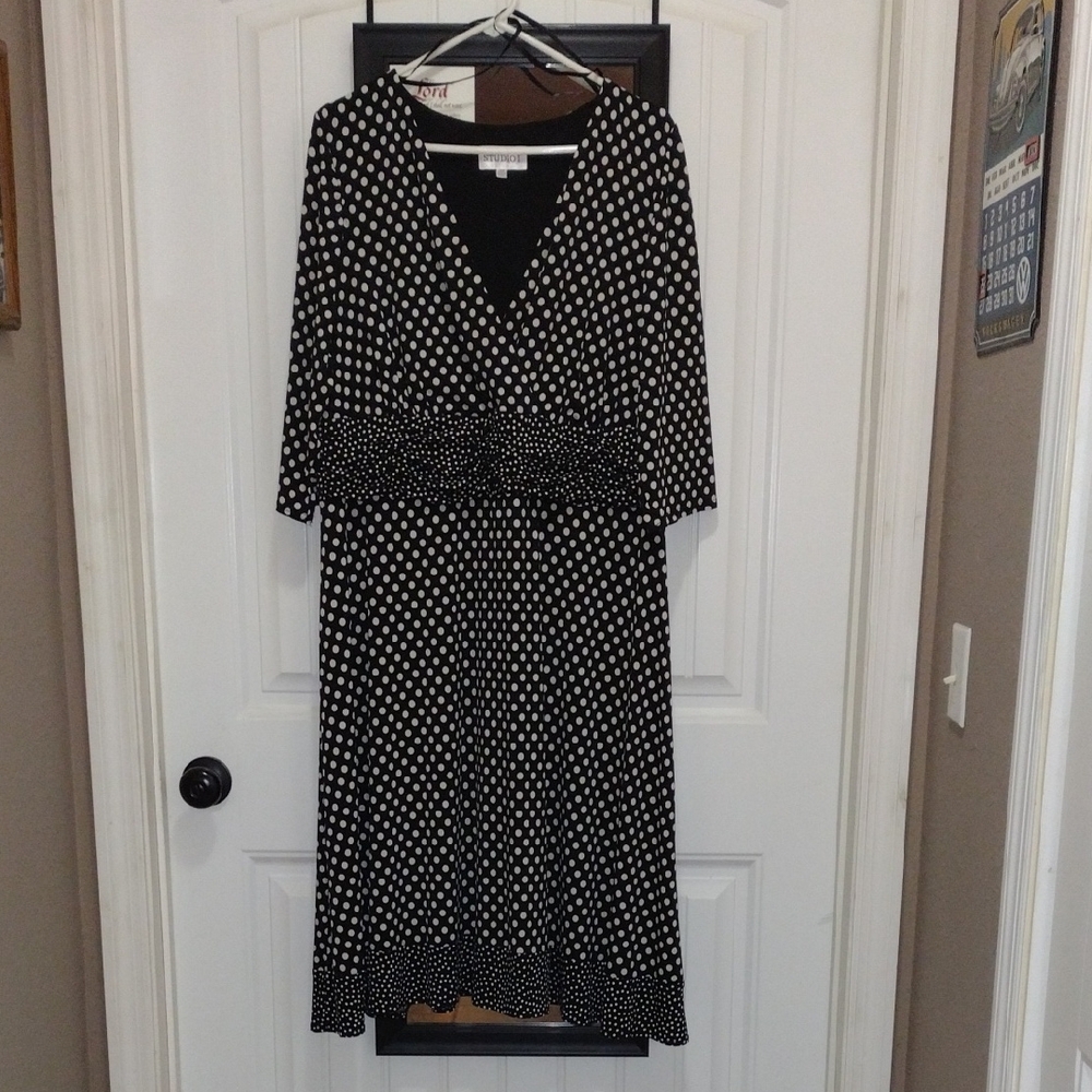 Studio I Elegant Black Dress Black And White Size 20W